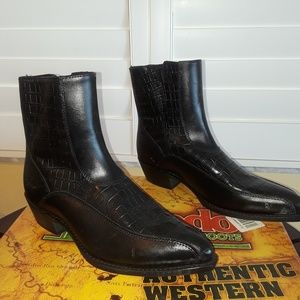 Croco leather boots 9" ankle boot 12D